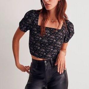 MADEWELL Hopewell Puff Sleeve Crop Top
